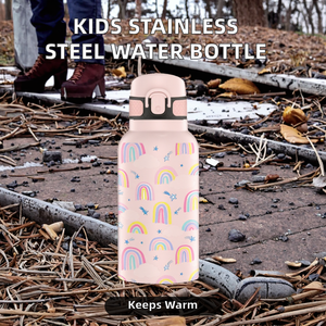 350ml&500ml&750ml&1000ml Bpa-free Stainless Steel <b>Kids</b> Water Bottle Cute Pattern Vacuum Insulated Straw Drinking For Children - Product Image 4