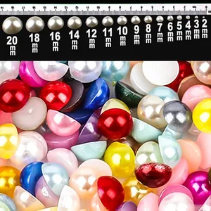 VC Bulk Wholesale 2-10mm Pearls Ivory White AB Multi Colors Half Round Flat Back <strong>Bead</strong> ABS Glitters DIY Nail Art - Product Image 2