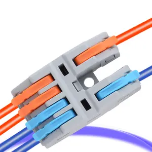 Wholesales Quick Lever Nuts Wire Splitter Cable Connector 2 In 4 Out Compact Wiring Push-in Terminal Blocks Splice Conductor