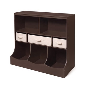Cube de rangement de livres en bois pour meubles, organisateur de salon pour enfants, <span class=keywords><strong>blanc</strong></span> personnalisé, armoire pour enfants avec tiroir en tissu - Product Image 5