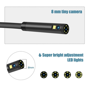 Caméra endoscopique à double objectif P40, boroscope industriel HD 4,3 pouces, caméra d'inspection de tuyaux de 8 mm, câble semi-rigide de 10 m pour l'automobile et les égouts - Product Image 2