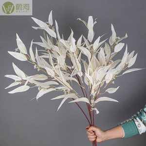Branches de feuilles d'eucalyptus en soie artificielle 90CM pour DIY, plantes artificielles de Noël, décoration maison, mariage, jardin, aménagement paysager - Product Image 5