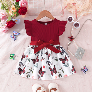 Vestido de Manga Corta Estilo Coreano para Niñas, con Estampado de Animales, Ropa de Bebé Moderna para 3-24 Meses - Product Image 1