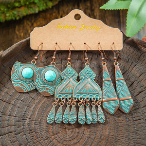 Fashion Jewelry Bohemia Style <b>Drop</b> Earrings Alloy Tassel Women's Party Earrings Antique <b>Bronze</b> Plated - Product Image 2