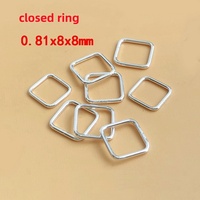 925 anneaux de saut carrés en argent Sterling coupe à la Machine anneau ouvert et fermé bijoux faits à la main anneaux de connexion bijoux à bricoler soi-même accessoires