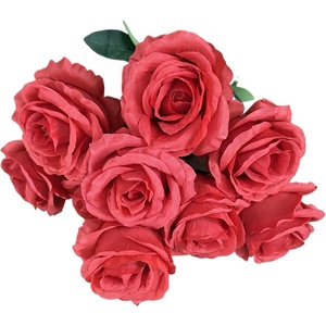 Handgefertigter Simulierter Seidenrosenstrauß - 9 Köpfe <span class=keywords><strong>Anna</strong></span> Rose Modernes Design Modische Wasserfeste FANCY Marke für Hochzeiten & Geburtstage - Product Image 3