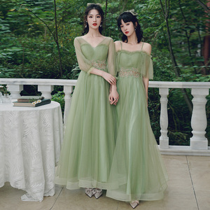 Green Bridesmaid Dress A-Line Sweetheart Neckline Long Evening Gown For Wedding Polyester Fabric 2025 Spring Style - Product Image 3