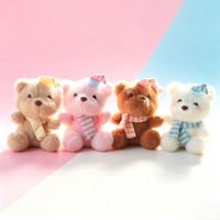 Porte-clés en peluche ours mignon avec chapeau, breloque de sac dessin animé, poupée en peluche, jouet en peluche, cadeau pour enfants, pendentif, personnalisé en usine