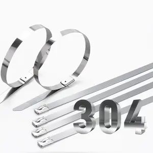 Wholesale Metal Zip Ties 304 Stainless Steel Zip Ties for Machinery Heavy Duty Multi-Purpose Self-Locking Cable Ties