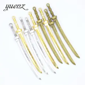 YuenZ 6 Color Alloy Antique Knight Sword Charms for Jewelry Making DIY Handmade Weapons Pendant 107*10mm M67