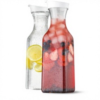 Botol Jus Plastik Transparan Persegi 1500ml Dengan Tutup Flip Tertutup Rapat, Botol Air, Gelas Minuman Susu, Kaleng Jus Plastik