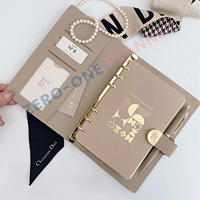 Classeur personnalisé a4 a5 a6 a7 a8 agenda en cuir couverture 6 anneaux portefeuille budget classeur portefeuille or bloc fermoir embrayage