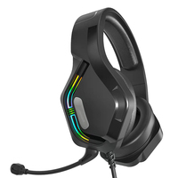 X60A Headset Gaming, kabel cahaya RGB berkabel USB terhubung Over-Ear Model pribadi dengan mikrofon penghilang kebisingan untuk bermain game