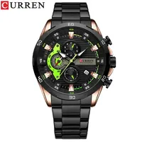 Personnalisez votre propre logo CURREN 8402 Montres à quartz pour hommes Bleu Reloj Nouvelle mode Luxe Bracelet en acier inoxydable Montre-bracelet pour hommes