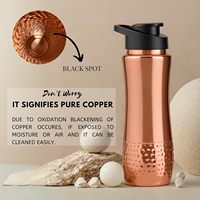 Bouteille d'eau en cuivre pur martelé de 34 oz, récipient ayurvédique pour boire, réutilisable, en métal, pour la maison, le bureau, les voyages et le fitness