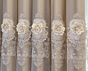 Summer Anne's Simple Style Européen <span class=keywords><strong>Double</strong></span> Couche <span class=keywords><strong>Epais</strong></span> Tissu Occultant Intégré Fini <span class=keywords><strong>Rideaux</strong></span> Brodés - Product Image 3