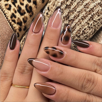 Faux ongles à presser tendance en gros, pré-dessinés, en acrylique, couvrance totale, à coller, carrés, pour doigts et orteils, avec colle, fournitures OEM