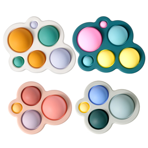 Jouets de <span class=keywords><strong>dentition</strong></span> pour bébé en silicone sans BPA Sensory Fidget Popper Cadeaux pour bébés Pop Push Bubbles Popper Silicone Fidget Toddler Toys - Product Image 1