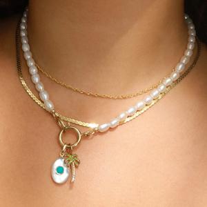 Collar de Acero Inoxidable Colorido al por Mayor, con Piedra Natural de Nacimiento, Colgante de Corazón Clásico Chapado en Oro de 18K, para Regalo de Boda - Product Image 5