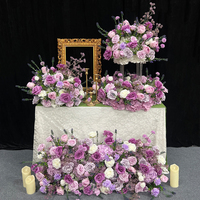 Sunwedding Boule de fleurs de mariage en soie violette faite à la main pour Noël Retour École Nouvel An chinois Décoration de table Floral artificiel