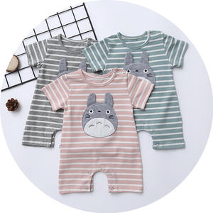 Monos de talla grande con diseño de cinturón en el hombro, venta al por mayor, pelele de verano con pompones para bebé - Product Image 1