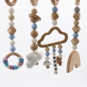 Jouet de dentition avec Crochet <span class=keywords><strong>en</strong></span> bois pour bébé, cadre, nouveau-né, exercices, pour nourrissons, gymnastique - Product Image 5