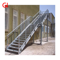 Escalier droit en acier galvanisé sur mesure, haute résistance, anti-rouille, antidérapant, pour intérieur/extérieur, entrepôt, appartement, échelle métallique