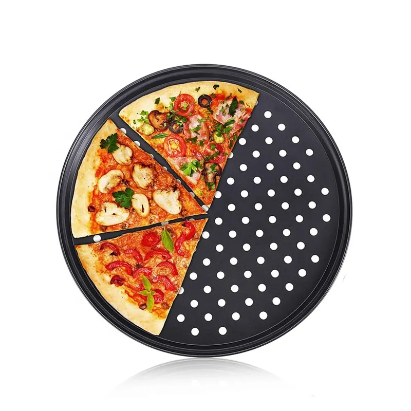 Stainless Steel Deep Dish Nonstick Gold Color 6" 7" 8" 9" 10" Detroit Style Carbon Steel Perforated 3/4" Pizza Pan With Holes