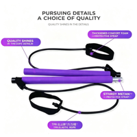 NQ SPORTS Bâton d'exercice Pilates multifonctionnel portable en TPE écologique, kit Theraband, outil de fitness yoga de haute qualité