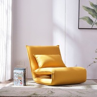 Fauteuil de salon pliable minimaliste en tissu avec dossier inclinable réglable et coussin moelleux pour balcon, chambre et salon