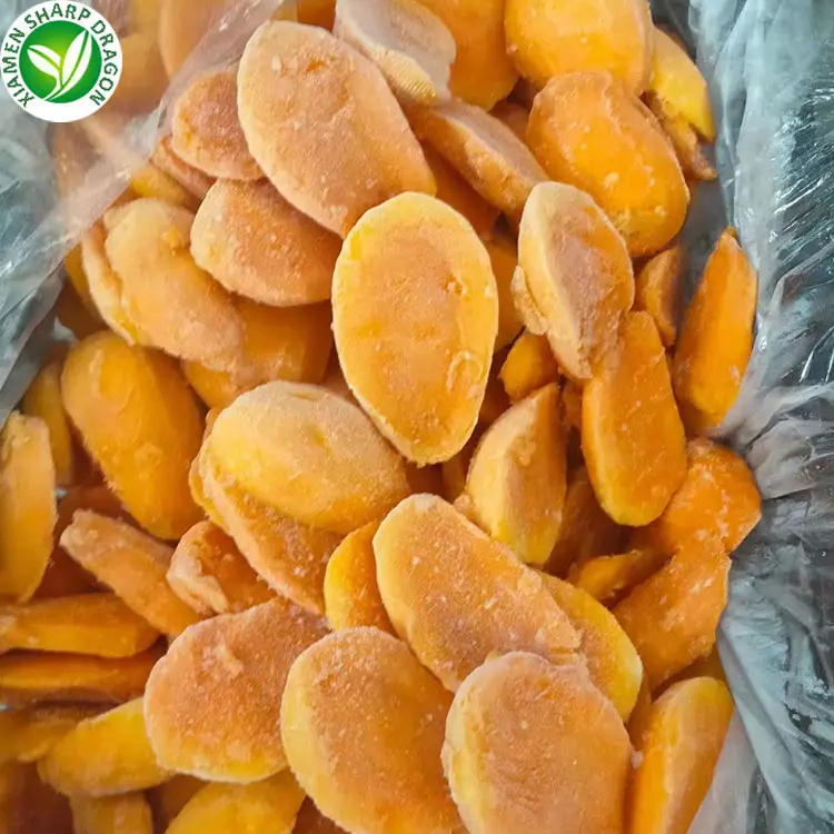 Vendita all'ingrosso IQF congelata sbucciata mezza metà di dadi di Mango tagliata a cubetti a cubetti taglia il congelamento biologico non zuccherato
