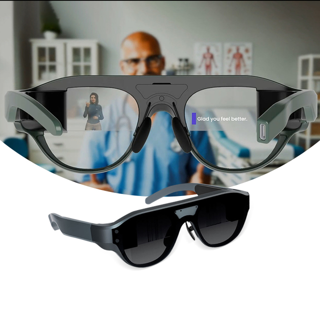 Factory Wholesale AI AR Glasses for Instant Translation Multi-Language Support CE/RoHS/FCC Certified to Assist Hearing-Impaired