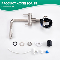 Mitigeur de robinet d'évier de cuisine à deux poignées, monotrou, extractible, filtre à eau chaude et froide avec pulvérisateur à jet