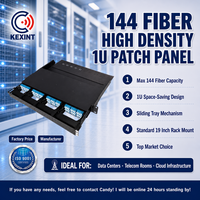 KEXINT 144 Fibres Haute Densité 1U Panneau de brassage MPO MTP 19 pouces Montage en rack Type coulissant Cadre de distribution de fibres HODF-RS144-1U