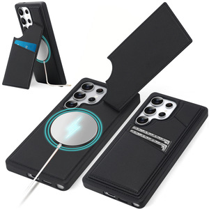 เคสโทรศัพท์หนังรุ่นใหม่ของฮวนมินสำหรับ Samsung S25 Ultra ดีไซน์แบบหุ้มรอบตัวเครื่อง พร้อมช่องใส่บัตร และขาตั้ง ดีไซน์เรียบหรูสำหรับนักธุรกิจ - Product Image 4