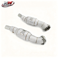 Downpipes catalytiques KM Premium SS304 200 cellules pour Ferrari F430 360 V8, échappement haute performance avec bouclier thermique