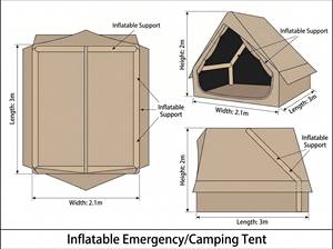 Tente de camping gonflable triangulaire en Oxford enduit noir 300D 3*2.1*2m, imperméable, coupe-vent, avec colonne d'air en PVC et tapis de sol en PE, portable - Product Image 3