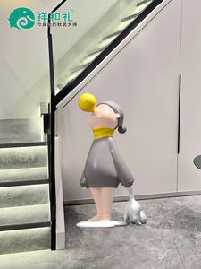 ประติมากรรมโลหะรูปตัวการ์ตูนเด็กผู้หญิงที่ลงจอดตกแต่งธีมความรักแผนกขายของในห้องนั่งเล่นโมเดลศิลปะต้อนรับ - Product Image 4