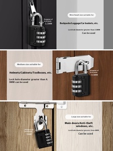 <span class=keywords><strong>Candado</strong></span> de Código Maestro de bloqueo de código de aleación de Zinc pequeño, cerradura de puerta de armario de dormitorio de gimnasio antirrobo para almacenamiento de equipaje y hogar - Product Image 5