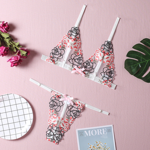 Deep <span class=keywords><strong>Love</strong></span> 2022 intimo ricamato collezione di Lingerie trasparente nuovo Design bellissimo reggiseno di pizzo ricamato set di mutandine Online - Product Image 3