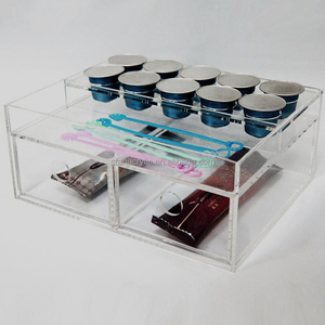 Boîte de rangement multifonctionnelle pour sachets de thé en acrylique Organisateur de dosettes de café Boîte de rangement pour capsules de café, thé au lait et condiments - Product Image 1