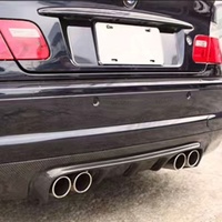 Diffuseur de pare-chocs arrière en fibre de carbone pour BMW E46 M3 1998-2004, style CSL, état neuf, kit carrosserie avec découpes pour l'échappement