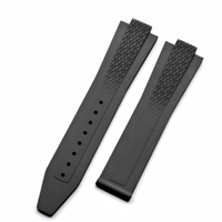 Correa de Reloj de Caucho FKM Transpirable de 22 mm, Correa Deportiva de Lujo con Hebilla de Acero, Correas de Reloj Clásicas de Fluororubber