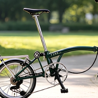 Vélo pliable mini à trois plis avec cadre en acier de 16 pouces et 7 vitesses, capacité de charge de 110 kg pour utilisation en ville