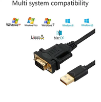 Cable Serial USB AM RS232 DB9 de 9 Pines Macho con Chip FT232RL/PL2303, Chapado en Oro, Certificado CE, Compatible con Windows, Linux y Mac, OEM/ODM