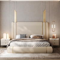 Lit double en cuir de haute qualité, design moderne YSS, mobilier de chambre à coucher, villa, lit king size de luxe