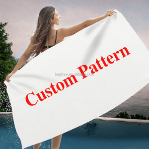 Serviette de plage en microfibre personnalisée avec logo – Séchage rapide, anti-sable, motif tropical, commande en gros - Product Image 3