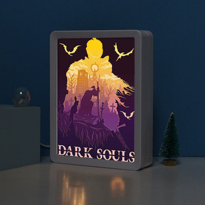Boîte à lumière Anime, figurine <span class=keywords><strong>Dark</strong></span> Souls, éclairage personnalisé, cadre Shadow Box, image, lampe de nuit 3D, décoration d'intérieur, cadeau Anime - Product Image 5