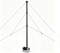 Mât de communication télescopique portable en fibre de verre de 12 m, capacité de charge de 15 kg, pour l'observation météorologique, les champs pétroliers et gazières