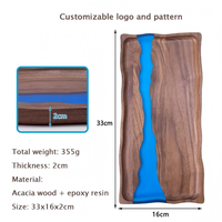Nouvelle assiette de service rectangulaire en bois de noyer et d'acacia, plateau à collation et à thé, design moderne et luxueux, écologique, qualité alimentaire, durable